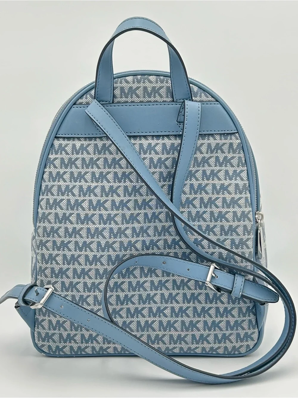 Michael Kors Light Blue Brooklyn Monogram Backpack